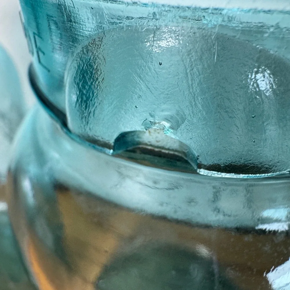 Set of 4 Antique Vintage 1900-1923 Aqua‎ Blue Ball Mason Jars Quart